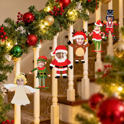 28PCS DIY Christmas Photo Frames – Snowman, Angel & Reindeer Ornaments