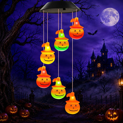 Solar Pumpkin Outdoor Lights, Halloween Fall Garden Yard Patio Porch Hanging Decor