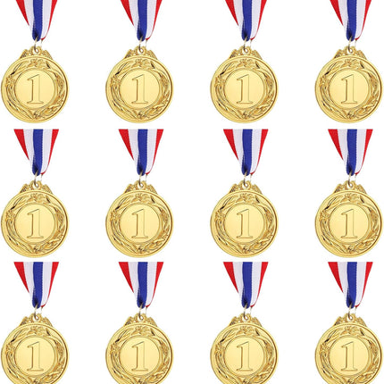 12 Piece Winner Award Medals 2 Inch Zinc Alloy Olympic Sports Champions Gold Silver Bronze
