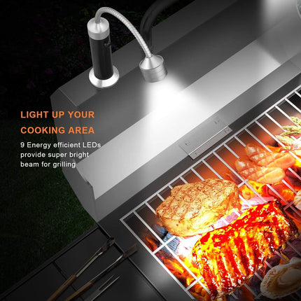 2-Pack Magnetic LED Grill Lights – Flexible, Weather-Resistant, Battery-Powered