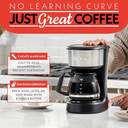 5 Cup One-Touch Drip Coffee Maker, Pause & Serve, Keep Warm, Black Finish