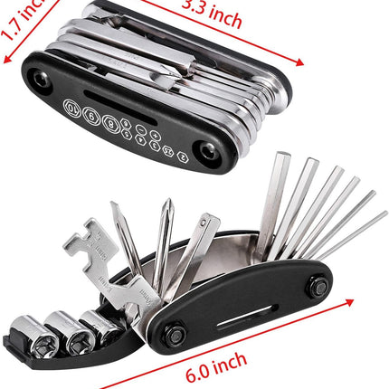 Bike Repair Kit with 3 Tire Levers, 5 Patches, Tire Rasp & Storage Work Bag