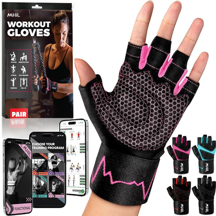 Workout Gloves for Women Breathable Weightlifting Gloves with Wrist Wraps Grip