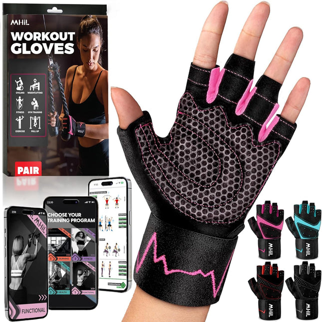 Workout Gloves for Women Breathable Weightlifting Gloves with Wrist Wraps Grip
