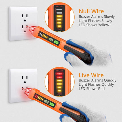 AC Voltage Detector Pen with Buzzer Alarm and LED Light for Wire Testing