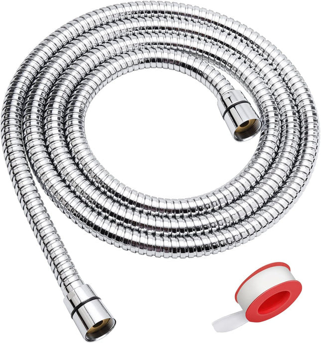 Durable Stainless Steel Shower Hose – 79" Extra Long, Handheld, Chrome