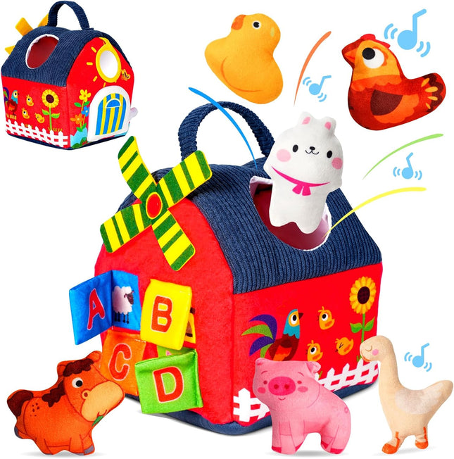 Soft Barn Farm Animal Toys for Babies 6–12 Months – Rattle & Portable Play