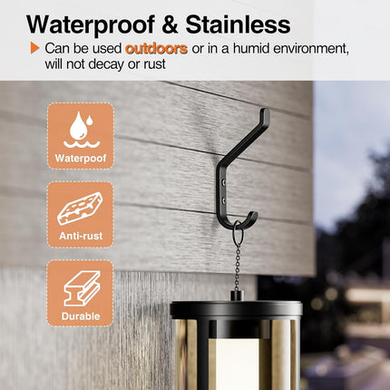 10 Pack Black Stainless Steel Coat Hooks Wall Mounted Hangers 20LB Max