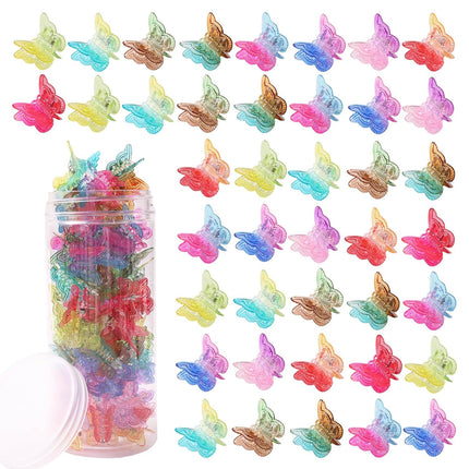 54PCS Mini Butterfly Hair Clips, Gradient Y2K 90s Fairy Claw Clips for Girls & Women