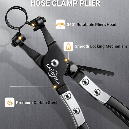 Hose Clamp Pliers – Heavy Duty Tool with Locking Gear & Non-Slip Handle for Clamps