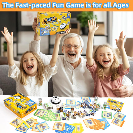 Wooden Matching Puzzle Game Pattern Block Cubes with Bell Family Board Game