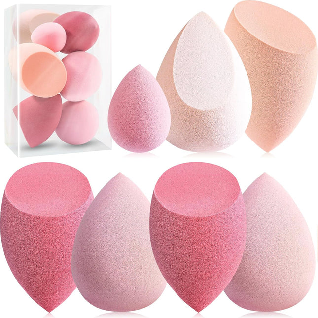 7PCS Makeup Sponge Set Blender Beauty Sponges Latex Free with Travel Case