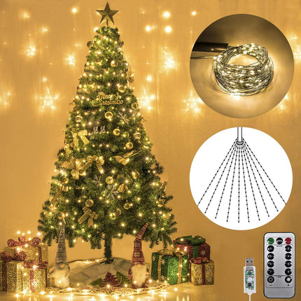 200 LED Fairy String Lights USB Powered 8 Modes for Christmas Tree Decor