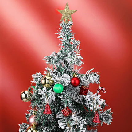 Mini Christmas Tree Topper Star – 2.36" Gold Glitter Decoration