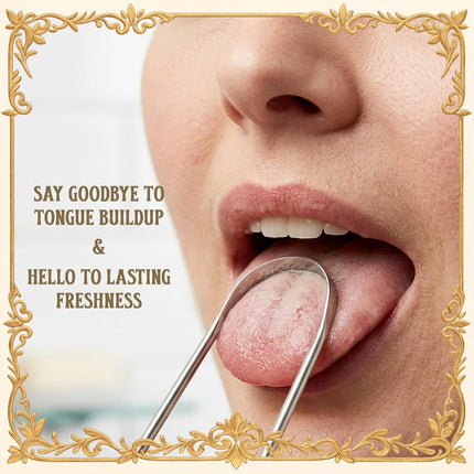 Tongue Scraper for Adults 2 Pack Stainless Steel Tongue Cleaner Bad Breath