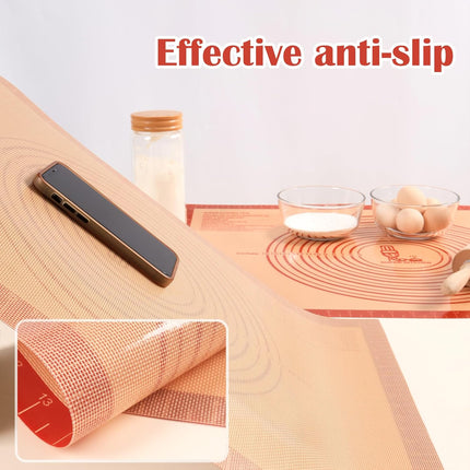 Extra Large Silicone Pastry Mat 28x20 Non Stick Baking Dough Rolling Mat Red