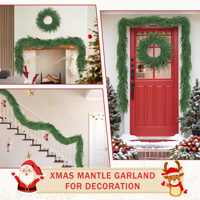 60" Real Touch Cedar Christmas Garland – Bendable, Lifelike Faux Greenery