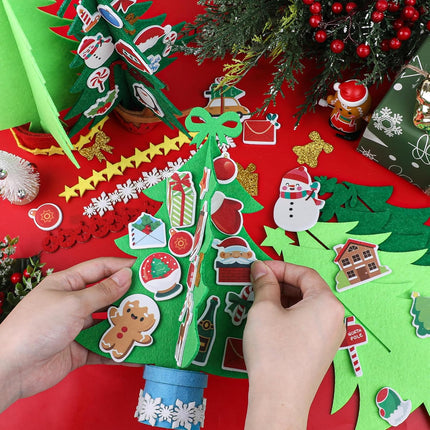 6-Piece Felt Christmas Tree Set – DIY 3D Foam Holiday Craft Kits for Kids