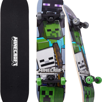 31" Maple Wood Skateboard with ABEC 5 Bearings for Beginners & Adults
