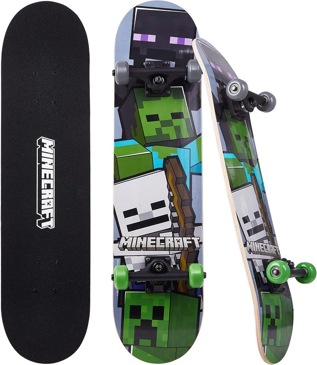 31" Maple Wood Skateboard with ABEC 5 Bearings for Beginners & Adults