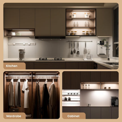 Wireless Under Cabinet Lights 2 Pack, 8.3" LED Motion Sensor, 1500mAh Rechargeable