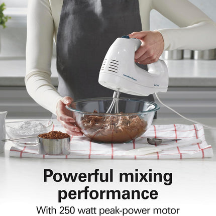 Hamilton Beach 6-Speed Electric Hand Mixer 250W with QuickBurst, Beaters and Storage Case