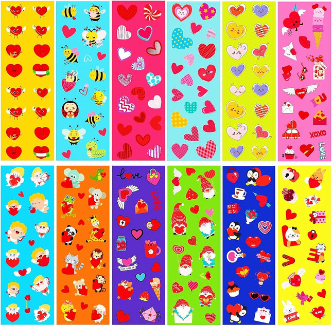 2030 PCS Valentine’s Day Stickers: 120 Sheets of Cute Heart & Love Stickers for Kids