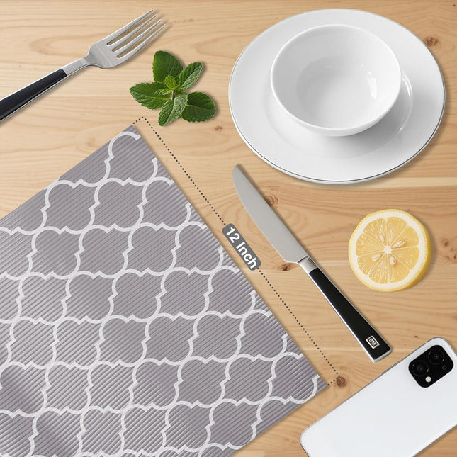 Gray Shelf Liner for Kitchen & Closet – 12"x20ft, Non-Slip, Waterproof