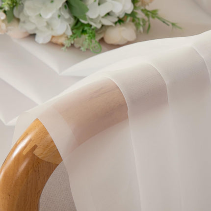 2 Pack Ivory Sheer Curtains 42x96, Light Filtering Voile Drapes for Bedroom