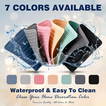 2 Pack Silicone Dish Drying Mat, Heat Resistant Counter Mat 12x6 Pink