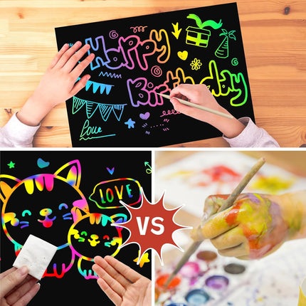 2-Pack Rainbow Scratch Paper Notebooks – Easter Gifts for Kids Ages 4-8