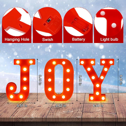 LED Lighted Christmas Centerpiece – Resin Joy Table Decorations