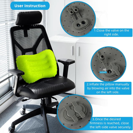Ultralight Inflatable Camping Pillow, Ergonomic Neck & Lumbar Support, Travel