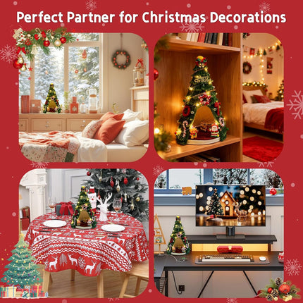 Christmas Pipe Cleaners Craft Kit – Red & Green DIY Tree Decorations with Lights