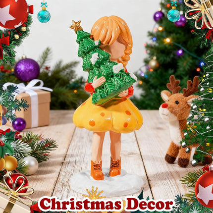 Mini Christmas Tree Figurines – Resin Holiday Centerpiece Decor