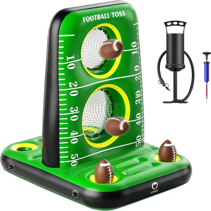 Inflatable Pool Football Toss Game with 4 Balls 2 Pumps Summer Family Fun