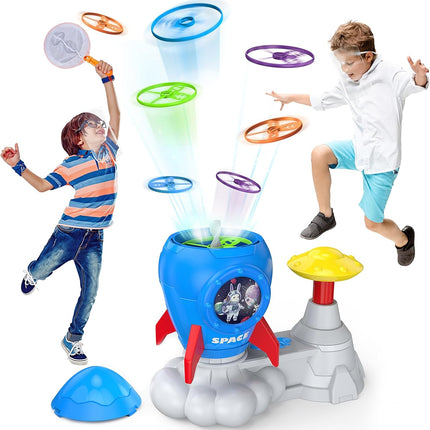 Kids Flying Disc Launcher Toy Backyard Summer Outdoor Game Ages 3+