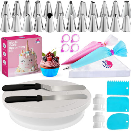 94Pcs Cake Decorating Kit with Turntable Piping Bags Tips Icing Tools Set