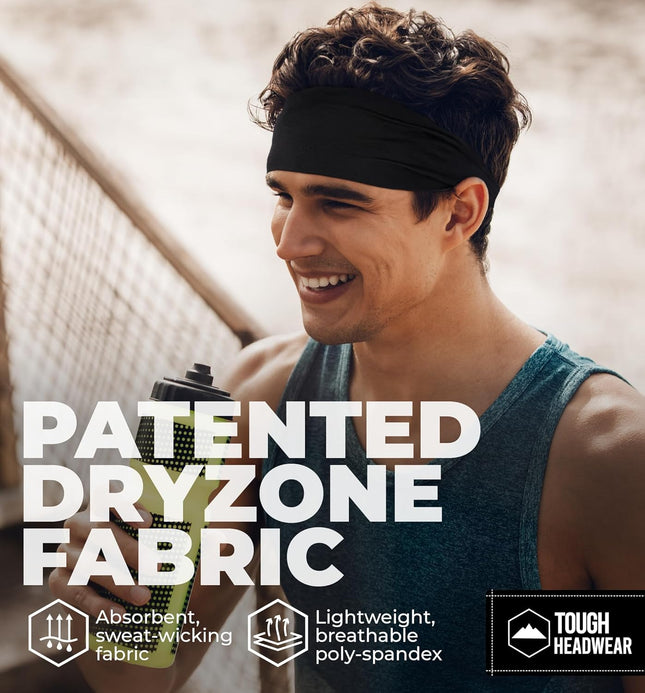 Tough Outfitters Men’s Headband – Sweat-Wicking, Non-Slip Sports Band