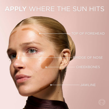 Lumi Bronze Le Stick Soleil Bronzer Stick, Cream-to-Powder Sunkissed Glow, 100 Rosé