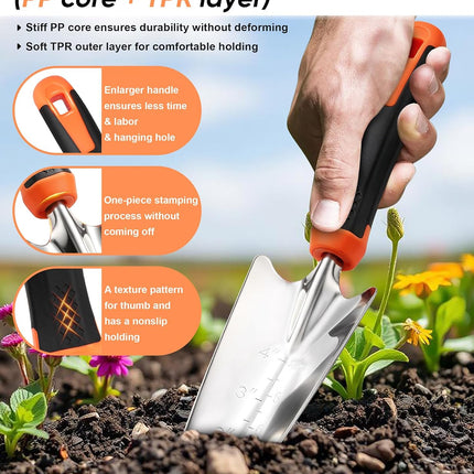 9Pcs Stainless Steel Garden Tool Set with Storage Bag, Heavy Duty, Rust Resistant