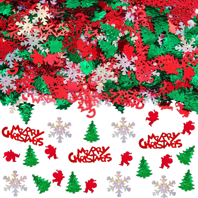 60g Christmas Confetti Mix – Glitter Snowflake, Star, Elk & Santa Table Décor