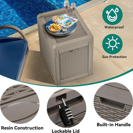 32-Gallon Outdoor Resin Storage Box – Lockable & Weather-Resistant