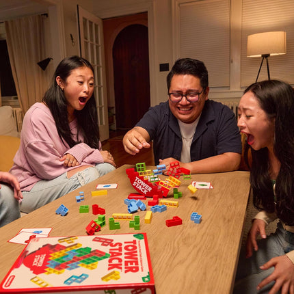 Tower Stack Game with 32 Blocks 44 Cards Family Game Night Building Fun