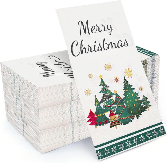 50-Pack Christmas Napkins – Disposable Santa Paper Napkins for Holiday Party
