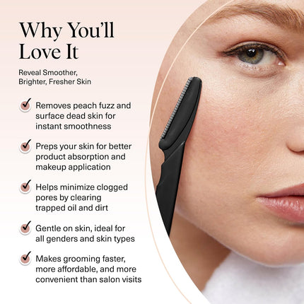 6 pcs Dermaplane Razor Set Black Face Razor for Women Men Skin Exfoliation Tool