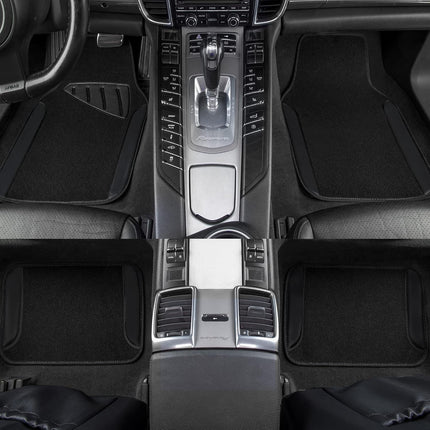 Waterproof Universal Fit Car Floor Mats, Faux Leather, Anti-Slip, Set of 4