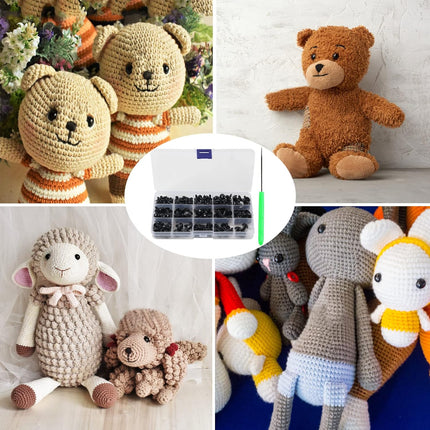 566PCS Safety Eyes for Amigurumi – Various Sizes with Washers for Toys