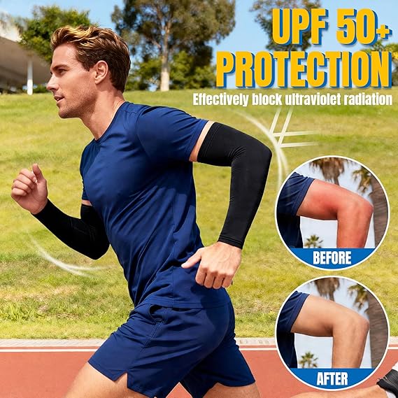 4 Pairs UV Protection Arm Sleeves Cooling Compression Tattoo Cover Men Women