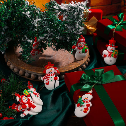 16PCS Christmas Snowman Ornaments, Resin Hanging Tree Ornaments Set for Holiday Decor